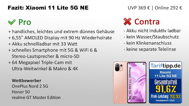 Fazit zum Xiaomi 11 Lite 5G NE